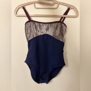 Yumiko Denise Leotard XS high Cut.  Bust Lining.  Barely Worn.  Velvet top.